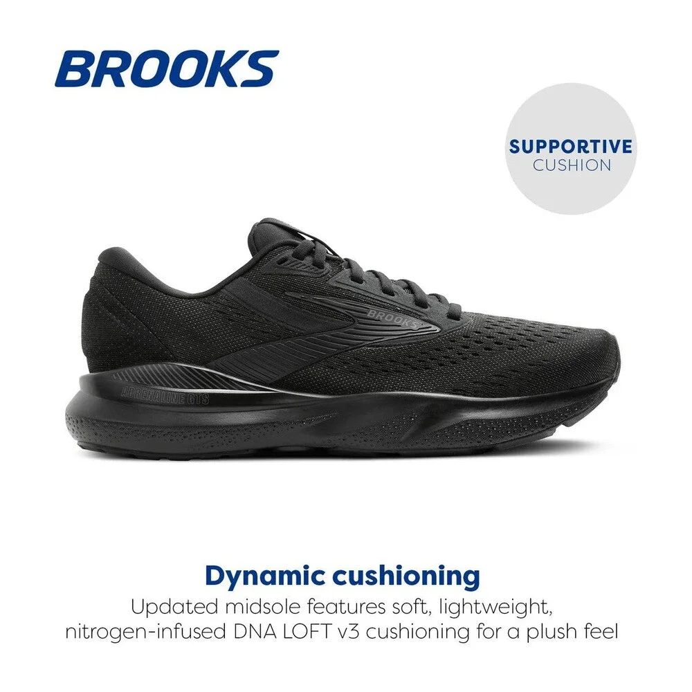Brooks Women's Adrenaline GTS 24 Wide Black/Black/Ebony 120426-1D-020